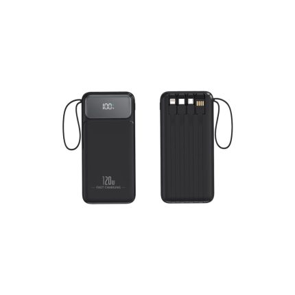 60000mAh Power Bank 4 USB Fast Charging LED Digital Display - Black