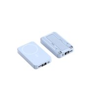 20000mAh Wireless Powerbank 22.5W Fast Charger Built 2 Cables with Stand - Blue