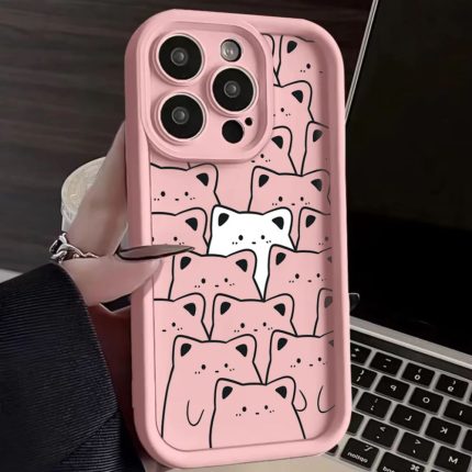 Pink Cute Kitty Soft Silicone Phone Case