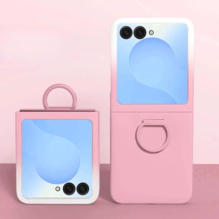 Pink Minimalistic Deluxe Plain Ring Holder Phone Case