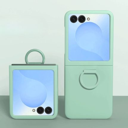 Green Minimalistic Deluxe Plain Ring Holder Phone Case