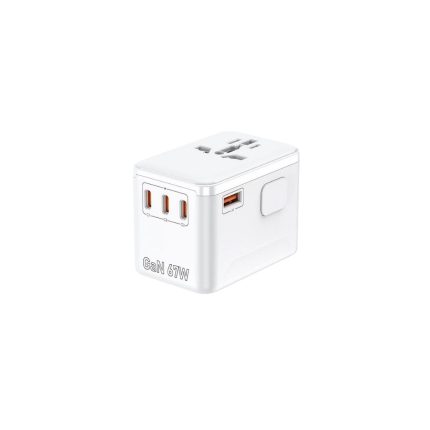 White GaN 67W Fast USB Charger Quick Charge Travel Adapter